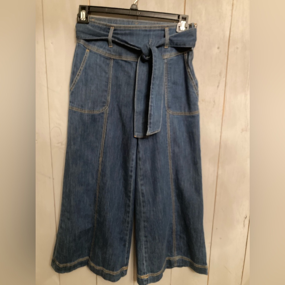 Anthropologie Pilcro Letterpress Jeans 28 Belted High Rise Cropped Wide Leg 140$ - Picture 8 of 8